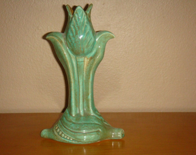 Vintage Green Tulip Ceramic Art Pottery Bud Vase Etsy