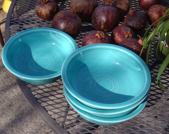 Vintage Fiesta Ware Cereal Bowls Set of 6 Turquoise