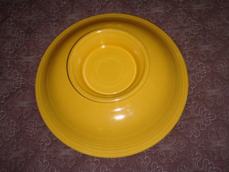 Vintage Fiestaware Footed Yellow Salad Comport Compote