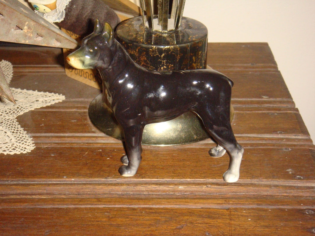 Doberman Pinscher Dog Figurine Japan Etsy