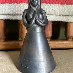 Vintage Barro Negro Angel Candle Holder 8 1/4&quot; Tall Signed