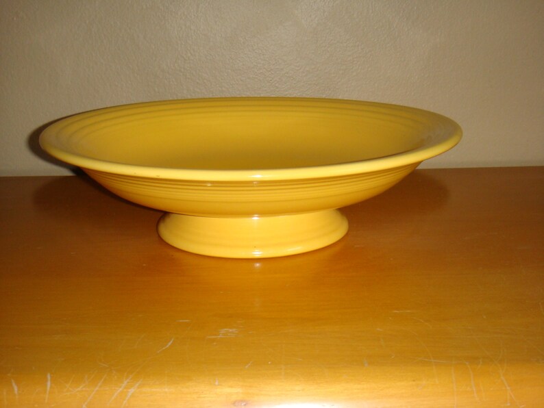 Vintage Fiestaware Footed Yellow Salad Comport Compote