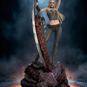 Crimson Witch 3D Print STL | Dark Fantasy Sorceress Statue