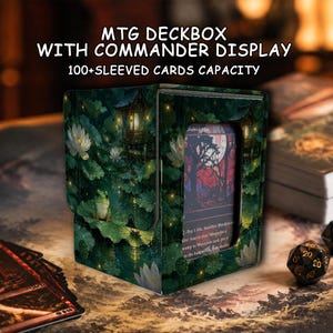 MTG/TCG Deck Box,Lotus Frog, 100+ Sleeved Card Storage, Leather