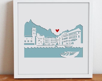 Vernazza, Italië - 11x14" Gepersonaliseerd cadeau of huwelijkscadeau