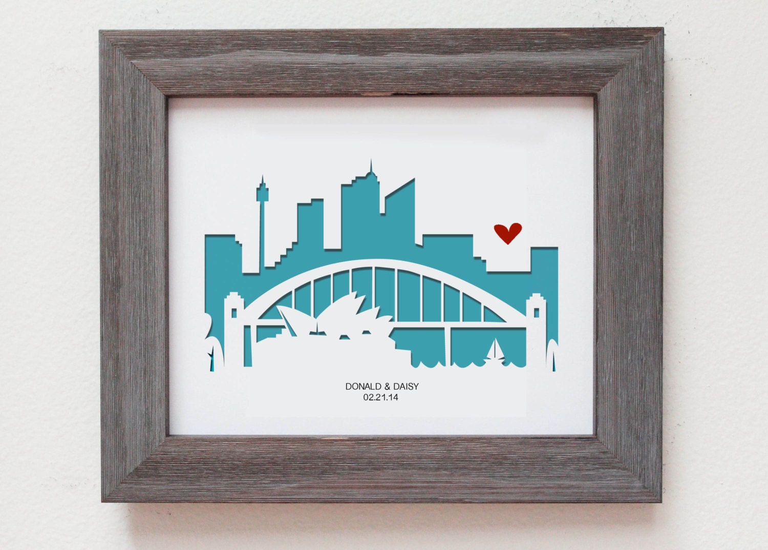 Sydney Australia. Personalized Gift or Wedding Gift Etsy