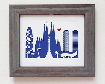 Barcelona Spain - Personalized Gift or Wedding Gift