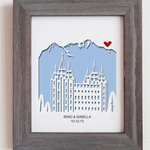 Salt Lake City Mormon Temple cut out artwork 11x14 image 3