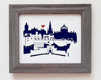 Edinburgh, Scotland 11x14" cutout artwork