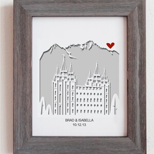 Salt Lake City Mormon Temple cut out artwork 11x14 image 2