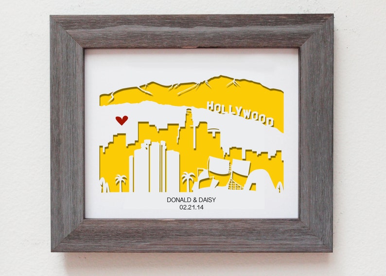 Los Angeles Personalized Gift or Wedding Gift Etsy