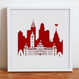 Philadelphia, PA. 12x12 Frame Gift or Wedding Gift image 1