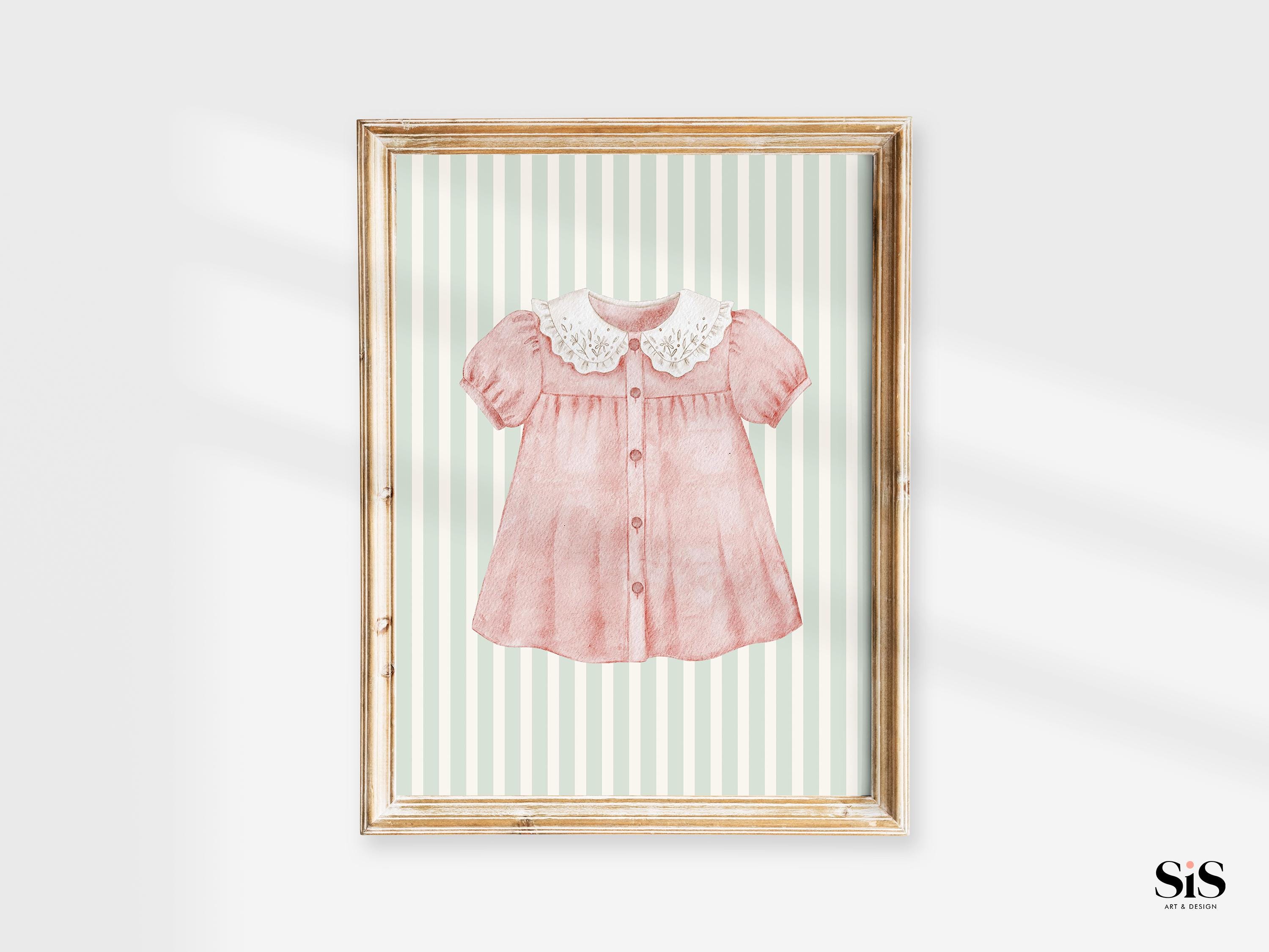 strapless open back dress Pink & Green Striped Dress