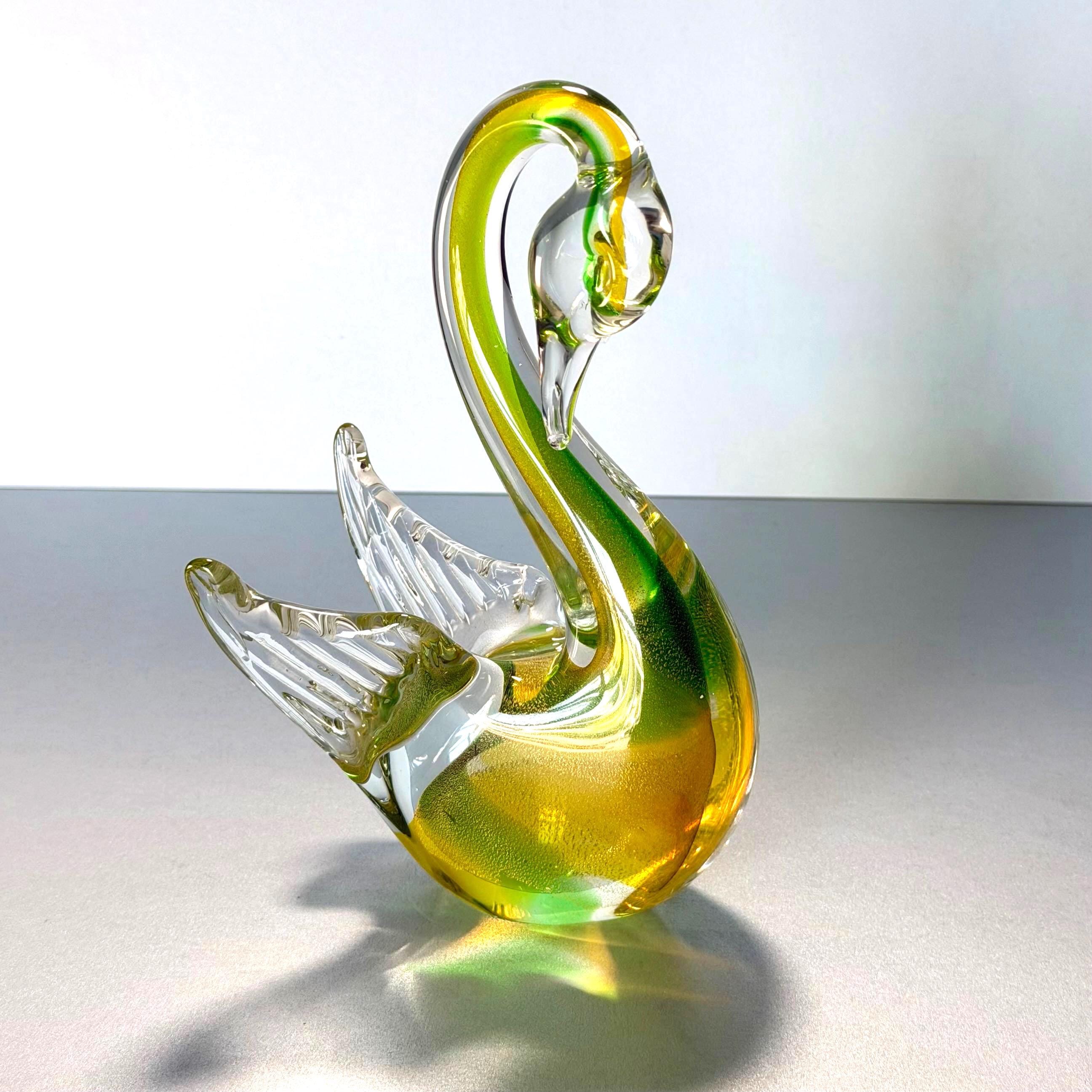 MURANO formia ムラーノ ガラス 置物 巨大 スワン 気泡 アート Yahoo