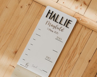 Regla de crecimiento personalizada: regla de altura de madera hecha a mano, decoración de pared familiar