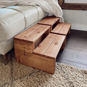 Large Adult Cherry Soda Two Step Wooden Step Stool Rustic Farmhouse Decor