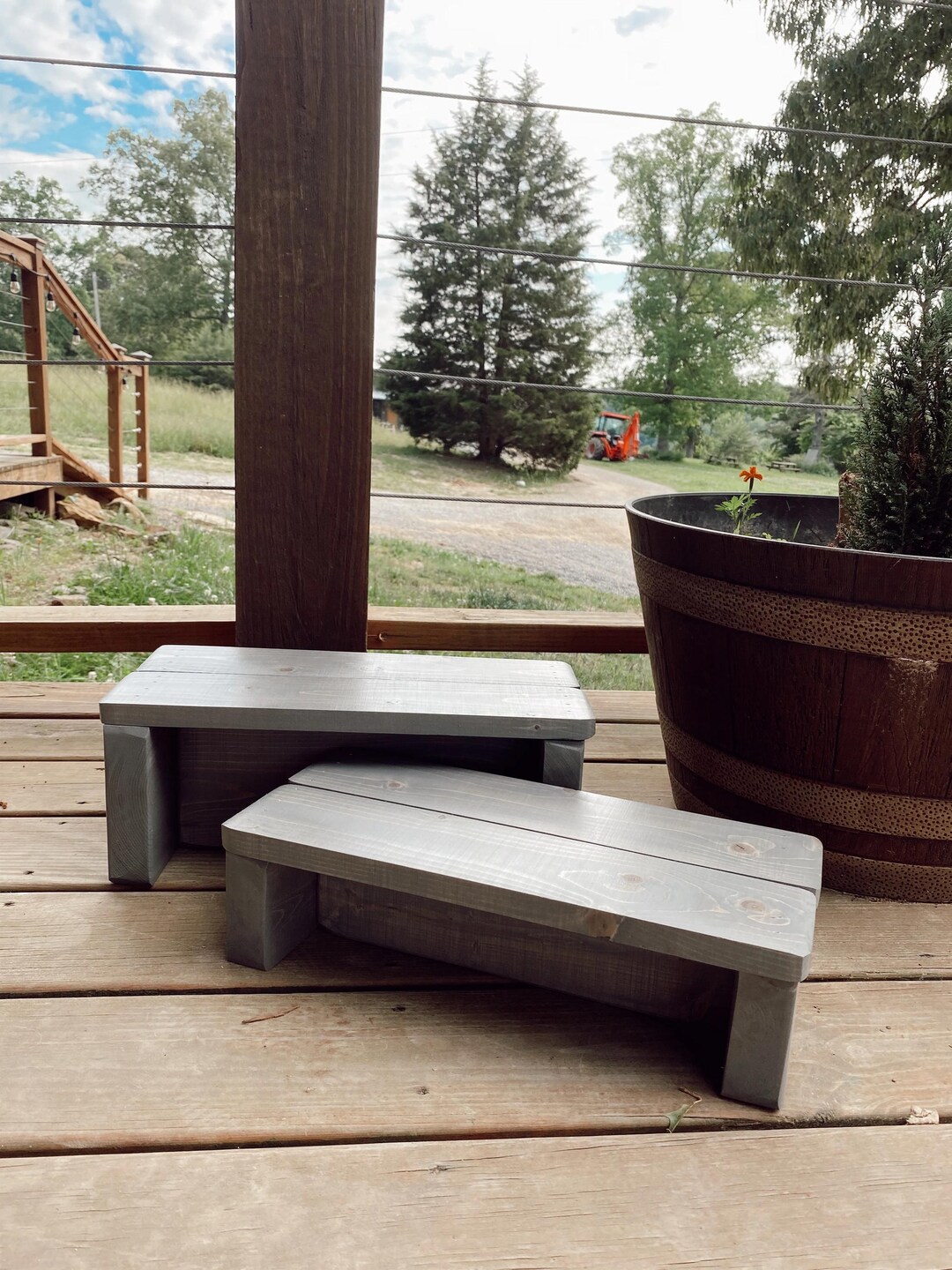 Small Custom Farm House Rustic Onestep Handmade Wooden Step Stool - Etsy