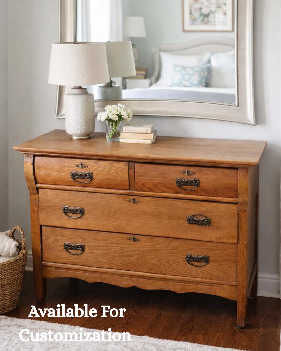 Custom Painted Vintage Oak Dresser, Sideboard, Entryway - Etsy