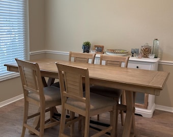 Custom Traditional Solid Wood Dining Set, 4 Chairs Available To Customize