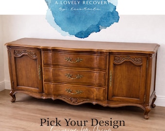 Custom Painted French Provincial Sideboard Dresser