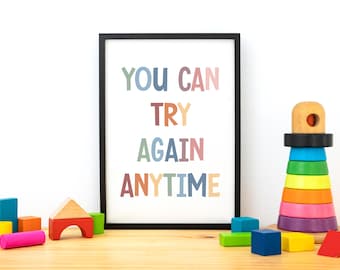 Growth Mindset Motivational Poster, Classroom Encouragement Quote Wall Art, Inspiring School Printable for Kids Learning, Digital Download