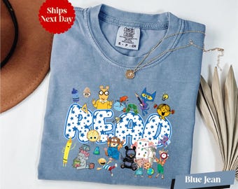 Comfort Colors® Read Shirt, Children's Book Characters Shirt, Reading Week Long Sleeve, Read Across America Shirt, Kindergarten Shirt