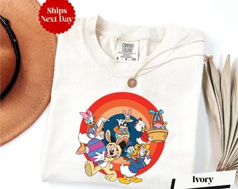 Comfort Colors® Mickey and Friends Easter Bunny Long Sleeve Shirt, Disney Friends Easter Shirt, Disneyland Trip Shirt, Mickey Bunny Ears Tee