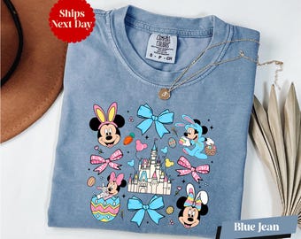 Comfort Colors® Mickey and Minnie Easter Long Sleeve & Shirt, Disneyland Easter Shirt, Magic Kingdom Spring Tees, Disney Easter Vibes Shirt