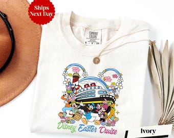 Comfort Colors® Disney Easter Cruise Long Sleeve & Shirt, Mickey and Friends Cruising Shirt, Spring Cruise Shirt, Disney Cruise Crew Shirts