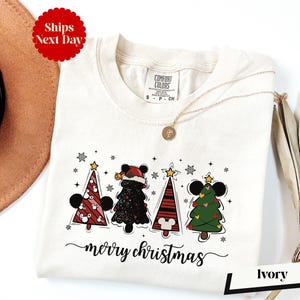 Merry Christmas Shirt, Comfort Colors® Disney Christmas Tree Shirt, Mickey Xmas Shirt, Disneyland Christmas Party Shirt