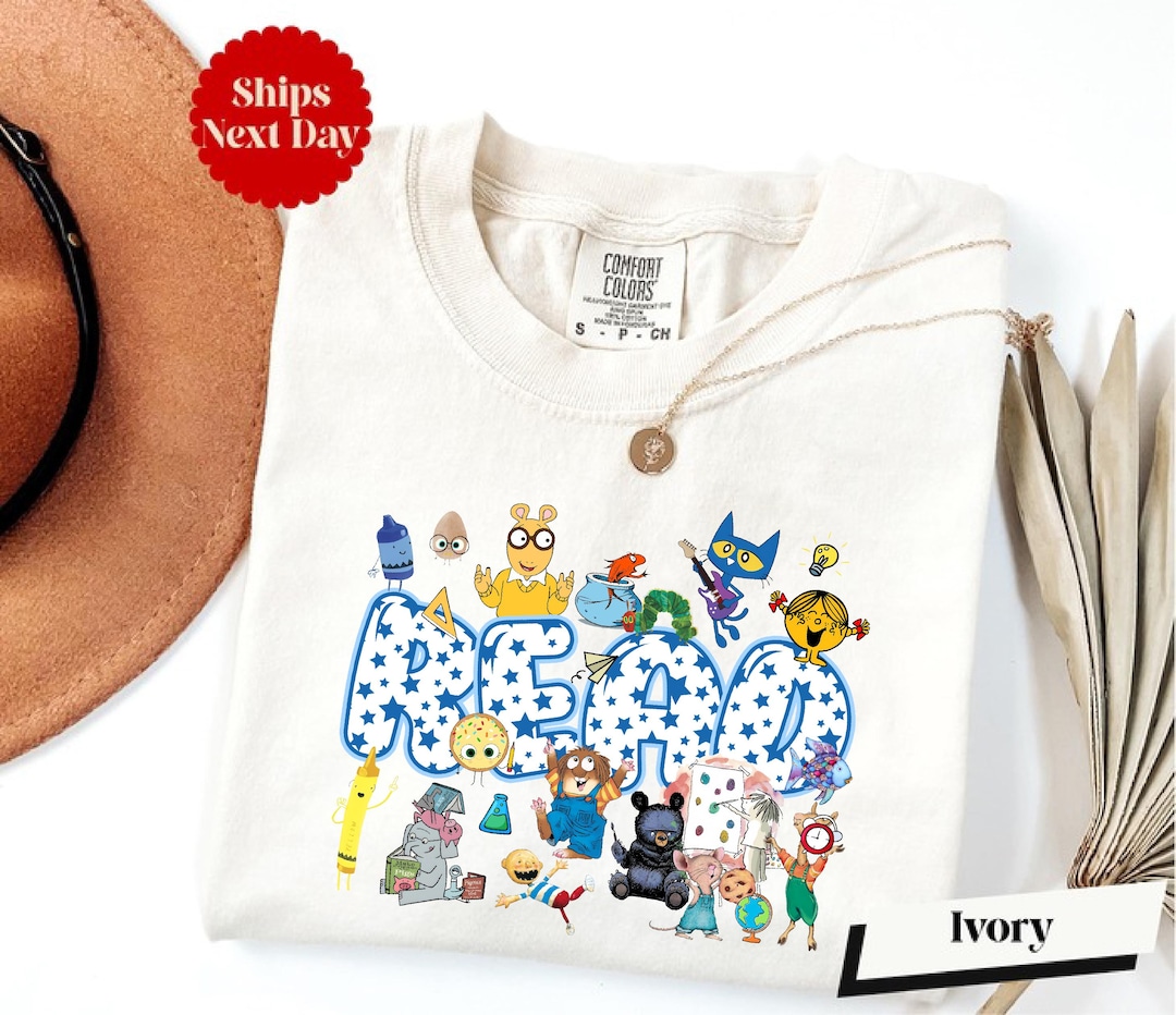 Comfort Colors® Read Shirt, Children's Book Characters Shirt, Reading Week Long Sleeve, Re