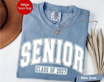 Senior Class of 2027 Shirt, Comfort Colors® Graduation Shirt, Senior Shirt, 2027 Senior Shirt, Retro Senior Shirt, Senior Long Sleeve