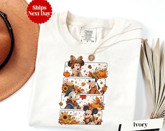 Disney Fall Season Long Sleeve & Shirt, Mickey Minnie Goofy Donald Shirt, Comfort Colors® WDW Autumn Shirt, Disneyland Fall Trip Shirt