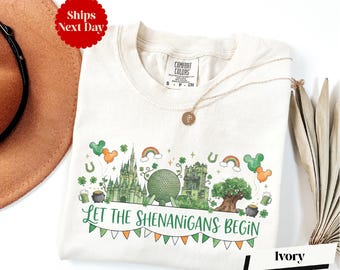 Comfort Colors® Let The Shenanigans Begin Long Sleeve & Shirt, Epcot St Patrick's Day Shirt, Disney Patrick's Day Tees, WDW Parks Shirt