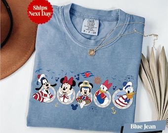 Disney Cruise Trip Long Sleeve & Shirt, Comfort Colors® Mickey and Friends Cruise Crew Shirt, Captain Mickey Tee, Disneyland Vacation Shirt