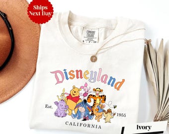 Comfort Colors® Disneyland California Est 1955 Long Sleeve & Shirt, Winnie The Pooh Shirt, Disneyland Trip Shirt, Disney Family Shirts