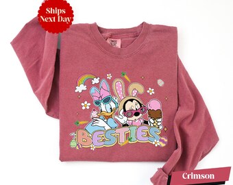 Comfort Colors® Disney Besties Long Sleeve & Shirt, Minnie and Daisy Best Friends Shirt, Disney Easter Gift, Disney Girls Summer Shirt
