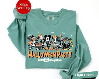 WDW Halloween Party Long Sleeve & Shirt, Comfort Colors® Mickey and Friends Shirt, Spooky Season Shirt, Kids Disneyland Vacation Shirt