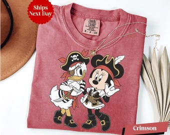 Disney Pirates Life Shirt, Yo Ho Yo Ho Shirt, Disney Girls Tee, Minnie & Daisy Pirates Shirt, Comfort Colors® Disneyland Cruise Vacation Tee