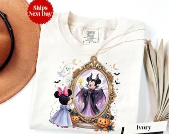 Minnie Maleficent Long Sleeve, Spooky Minnie Shirt, Disney Girls Halloween Tee, Disneyland Vacation Shirt, Halloween Gift Comfort Colors®
