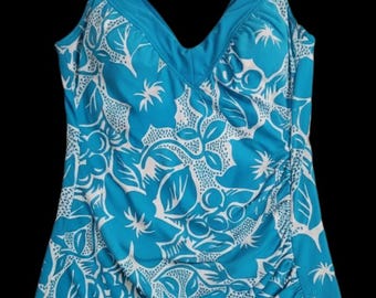 Vintage Sandcastle One Piece Pinup Swimsuit 1960s