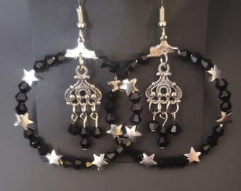 Gothic Chandelier Star-Hoop Earrings