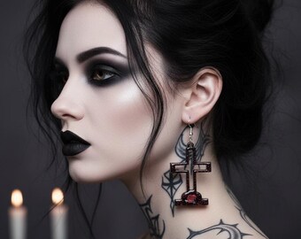 Crucifix of Thorns and Roses Resin