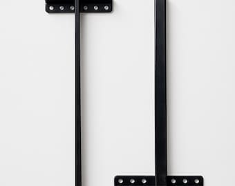 Soportes de fregadero resistentes (juego de 2): soportes en T de acero negro para fregaderos de piedra de pared