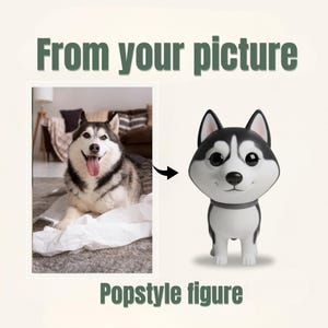 Custom 3D Pop Style Dog Figure from Photo - Mini Me Pet Action Figurine - Dog Owner Memorial Gift