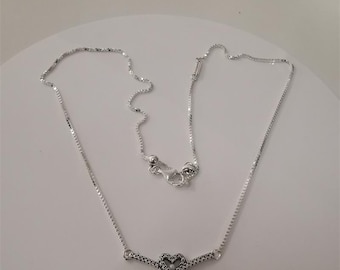 Pandora Sparkling Heart Wishbone Collier-ketting-45 CM Ale 925 sterlingzilver