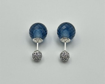 Orecchini Pandora Midnight Blue Bright Drop Gleam in argento sterling 925