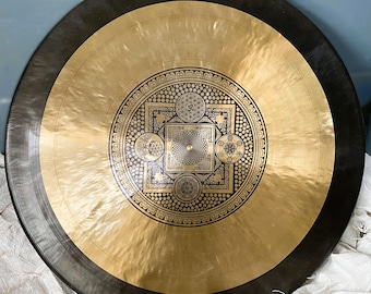 35-100 cm Mandala martelé à la main Gong de guérison sonore tibétain