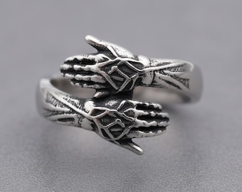 Vintage Edelstahl Hug Ring: Umarmung Versprechen Ehering