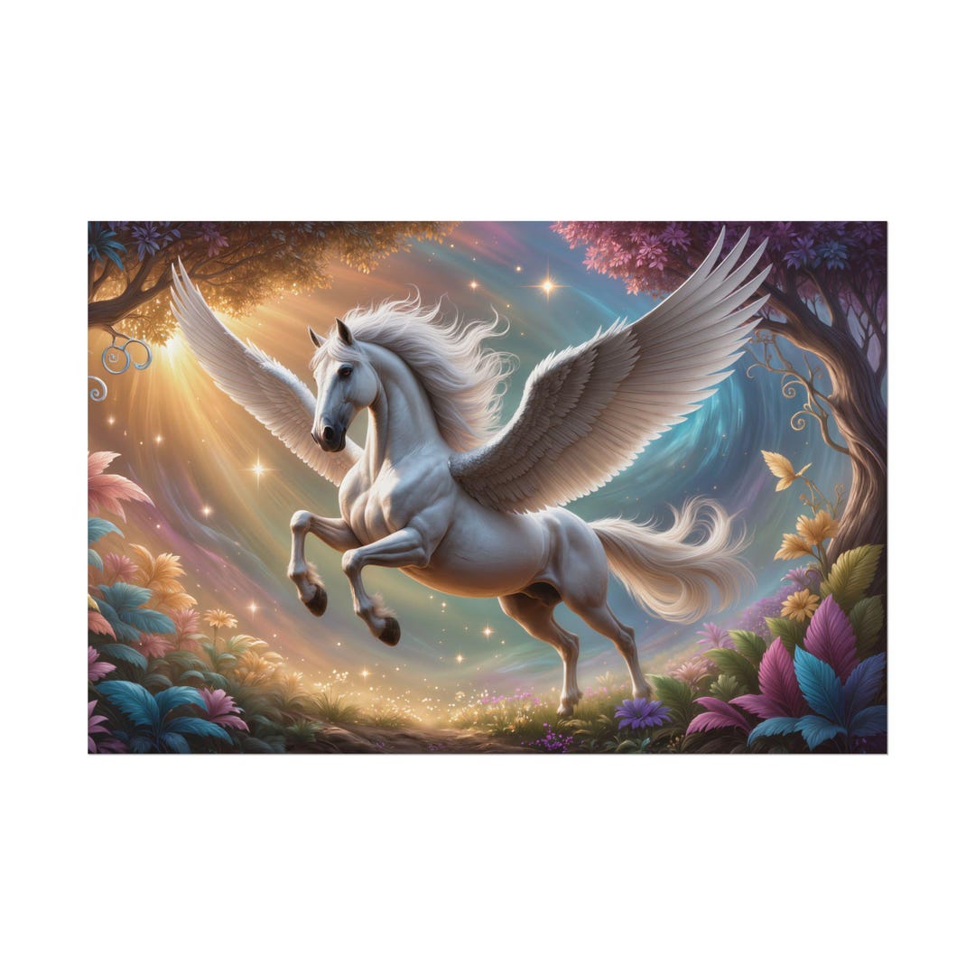Pegasus Fantasy Art Magical Winged Horse Wall Art - Etsy
